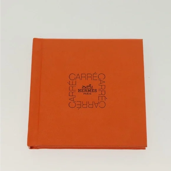HERMES Vinyl Kelly Hand Bag Vinyl Orange and Hermes scarf tie guide booklet - Picture 11 of 11